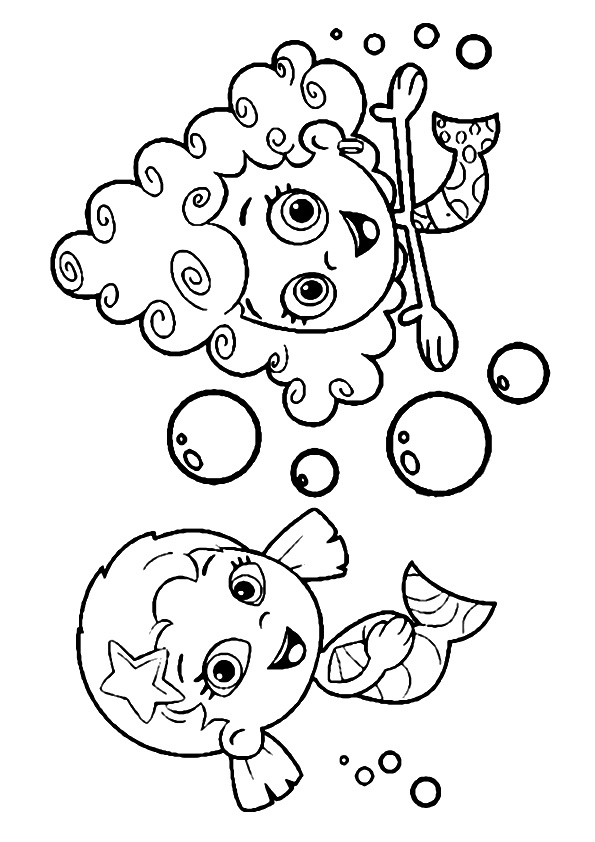Plansa de colorat cu Bubble Guppies 83 87